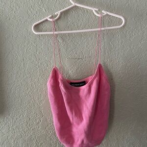 Streetwear Society Pink Ribbed Sleeveless Camisole